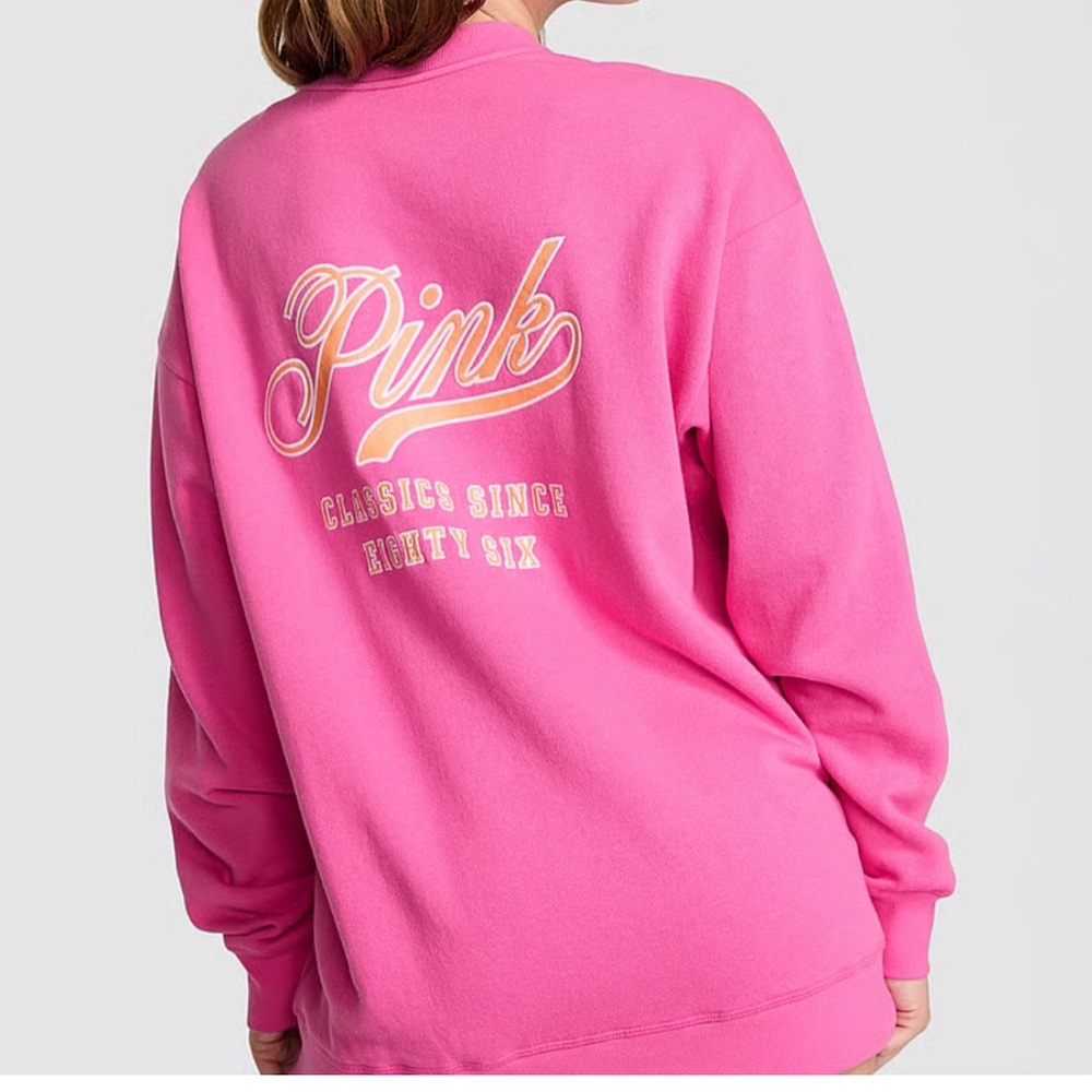 PINK Victoria's Secret Ivy Fleece Oversized Crew Sweatshirt